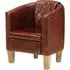Dove Tub Chair - Brown, Real Leather