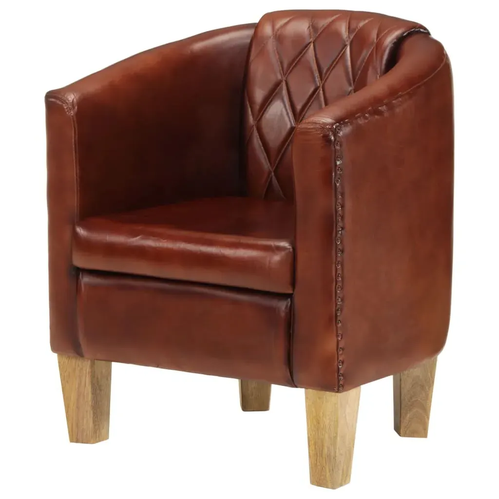 Dove Tub Chair - Brown, Real Leather image