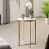 Dover Side Table with Gold Frame - White, Wood