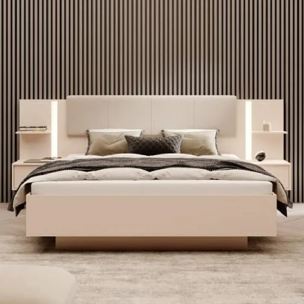 Downe Ottoman King Size Bed with Storage - Beige