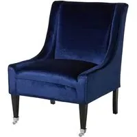 Dowten High-Back Accent Chair - Blue, Velvet