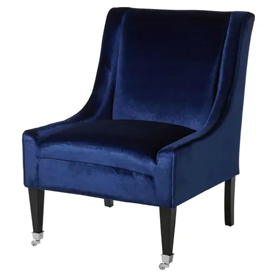 Dowten High-Back Accent Chair - Blue, Velvet image