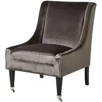 Dowten High-Back Accent Chair - Grey, Velvet
