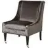 Dowten High-Back Accent Chair - Grey, Velvet