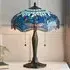 Dragonfly Medium Tiffany Glass Table Lamp - Blue, Dark Bronze