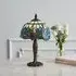 Dragonfly Tiffany Glass Table Lamp - Blue, Satin Black
