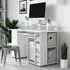 Drake Laptop Desk with Storage - White