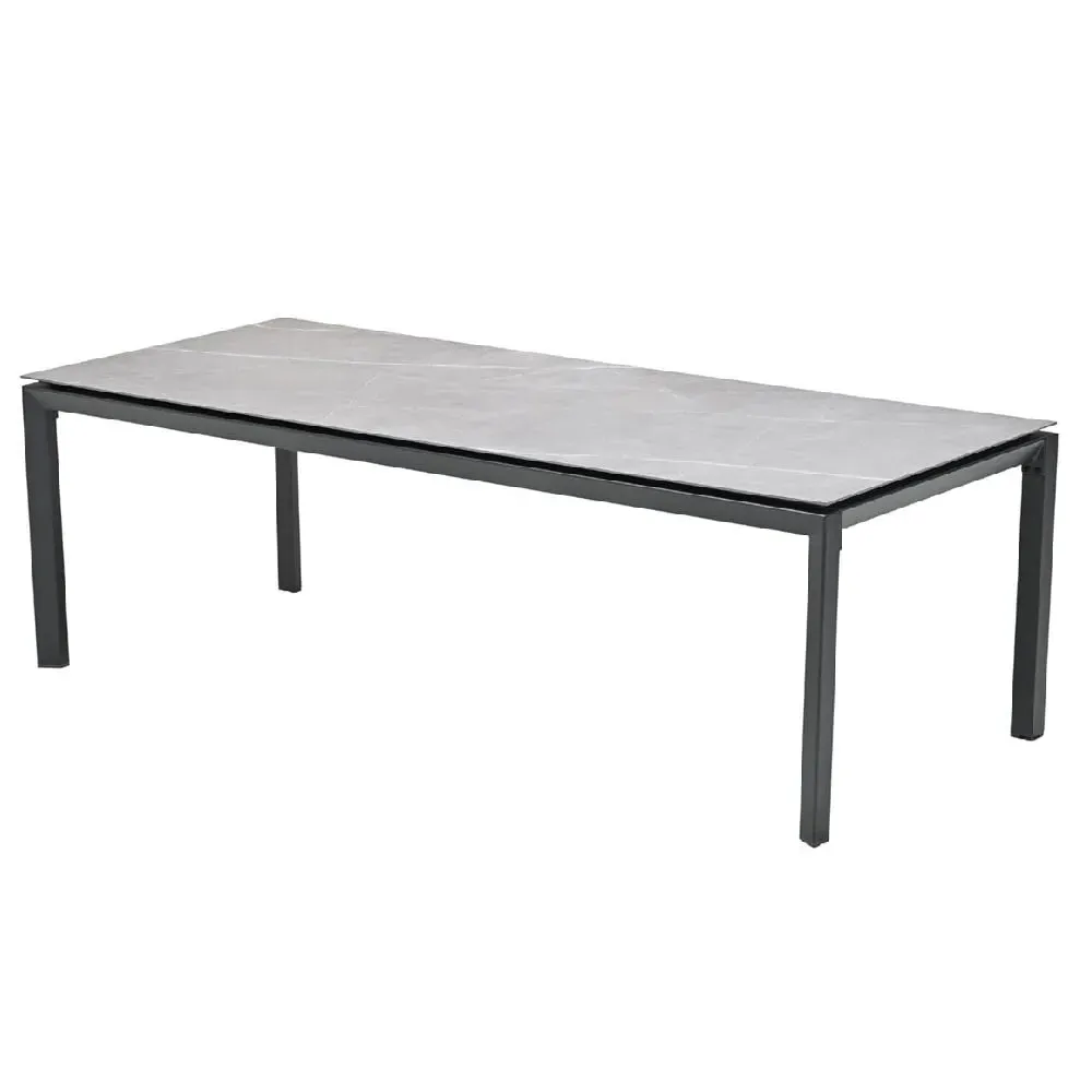Draper Large Rectangular Garden Dining Table - Grey, Stone