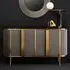 Draper Large Storage Cabinet - Gold, Black Marble Effect