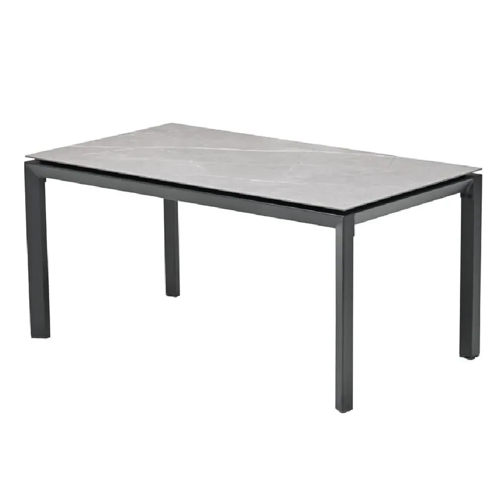 Draper Small Rectangular Garden Dining Table - Grey, Stone image