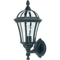 Drayton Uplight Wall Light - Matt Black, Clear Glass