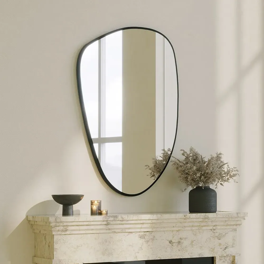 Dream Glass Wall Mirror with Black Wooden Frame product