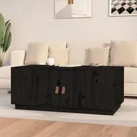 Drika Coffee Table with Storage - Black, Pinewood