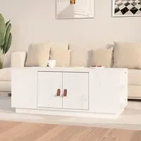 Drika Coffee Table with Storage - White, Pinewood