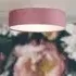 Drum 3 Light Flush Ceiling Light - Pink, Velvet