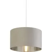 Drum Large Pendant Light - Light Grey, Velvet