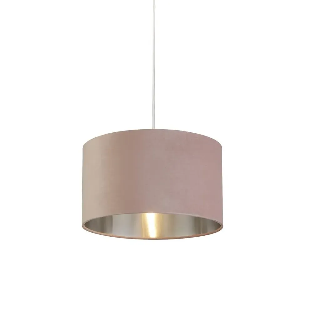 Drum Large Pendant Light - Pink, Velvet