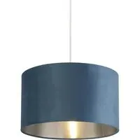 Drum Large Pendant Light - Teal, Velvet