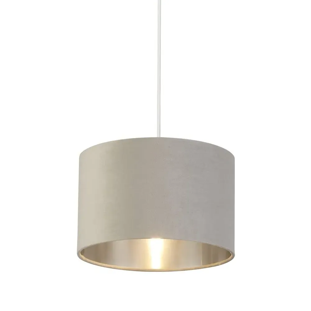 Drum Small Pendant Light - Light Grey, Velvet image