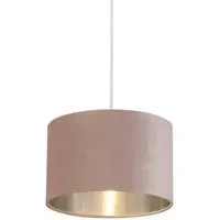 Drum Small Pendant Light - Pink, Velvet