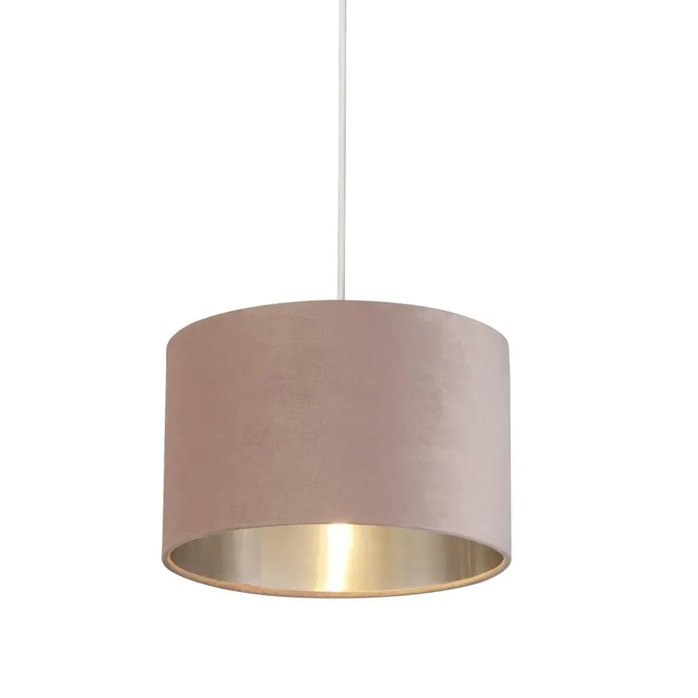 Drum Small Pendant Light - Pink, Velvet