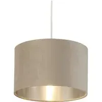 Drum Small Pendant Light - Taupe, Velvet