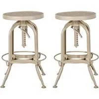 Dschubba Adjustable Stool Pair - Champagne, Steel
