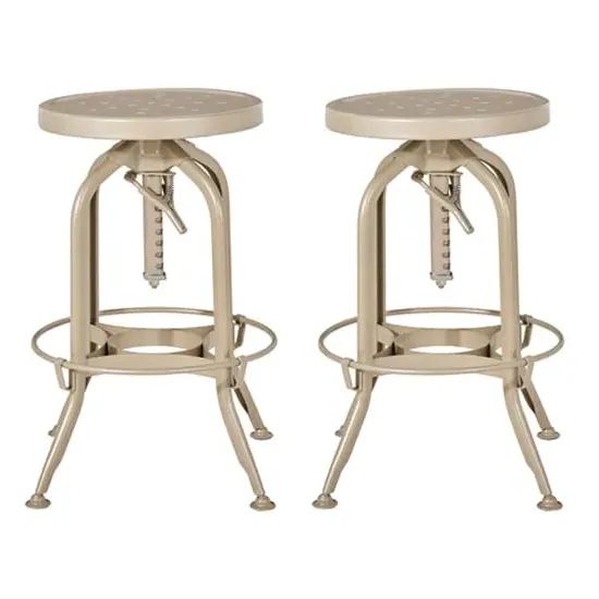 Dschubba Adjustable Stool Pair - Champagne, Steel