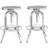Dschubba Adjustable Stool Pair - Silver, Steel