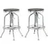 Dschubba Chrome Steel Bar Stools with Ash Wooden Seat - Pair