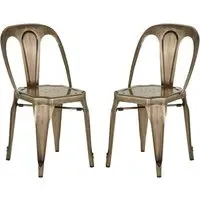 Dschubba Metal Dining Chairs Pair - Brass