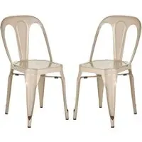 Dschubba Metal Dining Chairs Pair - Champagne