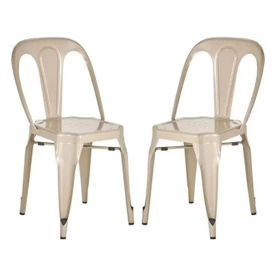Dschubba Metal Dining Chairs Pair - Champagne image