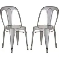 Dschubba Metal Dining Chairs Pair - Grey