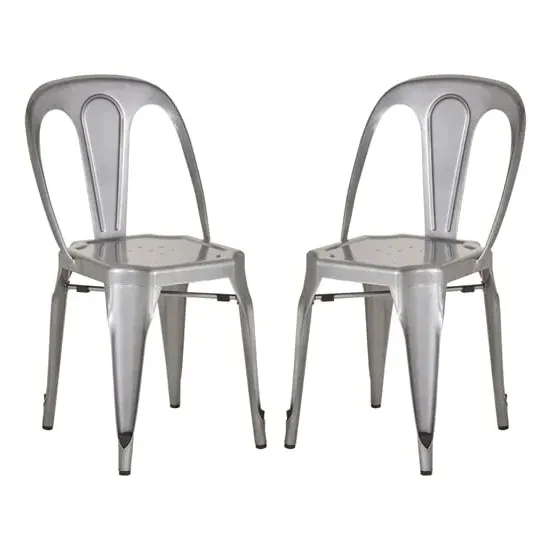 Dschubba Metal Dining Chairs Pair - Grey