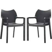 Dublin Dining Chairs Set of 2 - Black, Glass Fibre