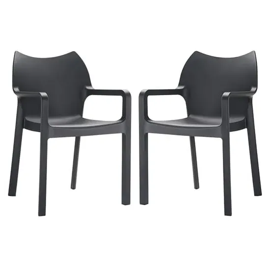 Dublin Dining Chairs Set of 2 - Black, Glass Fibre image