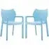 Dublin Dining Chairs Set of 2 - Light Blue, Glass Fibre