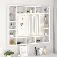 Dublin Mirrored Cabinet with LED - White, Engineered Wood