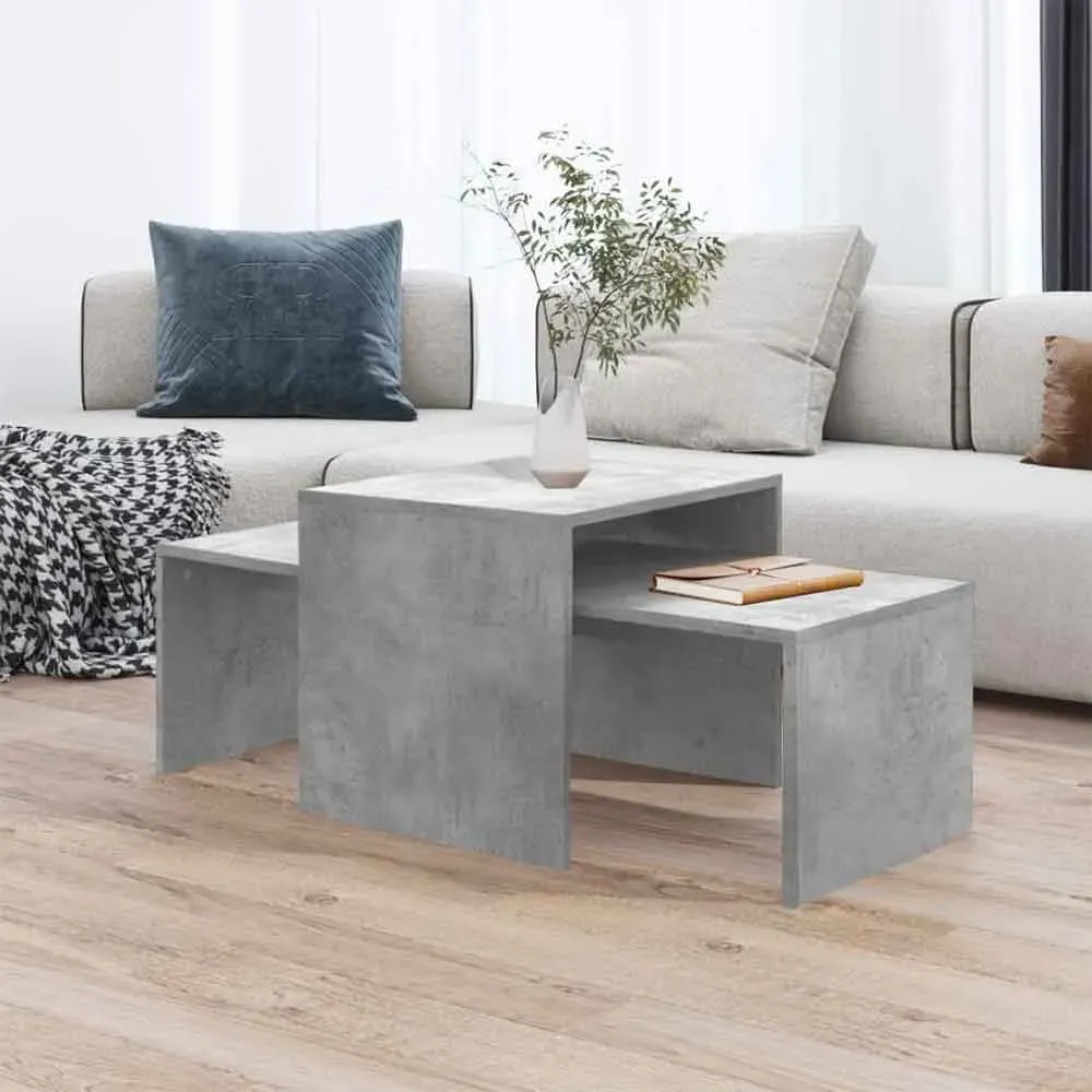 Dubuque Nesting Coffee Tables Set - Concrete Grey, Engineered Wood product