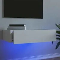 Dubuque Wall Mounted TV Stand with LED Lighting - White alternate view