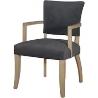 Dukes Armchair with Wooden Frame - Dark Grey, Velvet