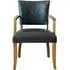 Dukes Armchair with Wooden Frame - Ink Blue, Leather