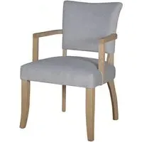 Dukes Armchair with Wooden Frame - Light Grey, Velvet