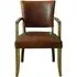 Dukes Armchair with Wooden Frame - Tan Brown, Leather