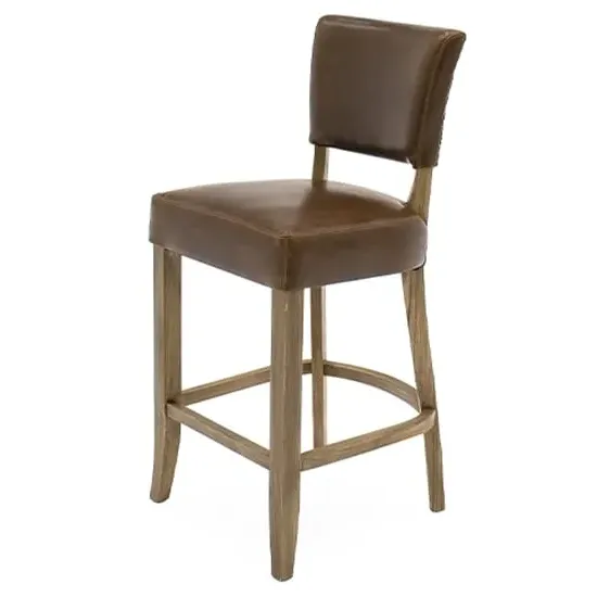 Dukes Bar Chair - Tan Brown, Leather image