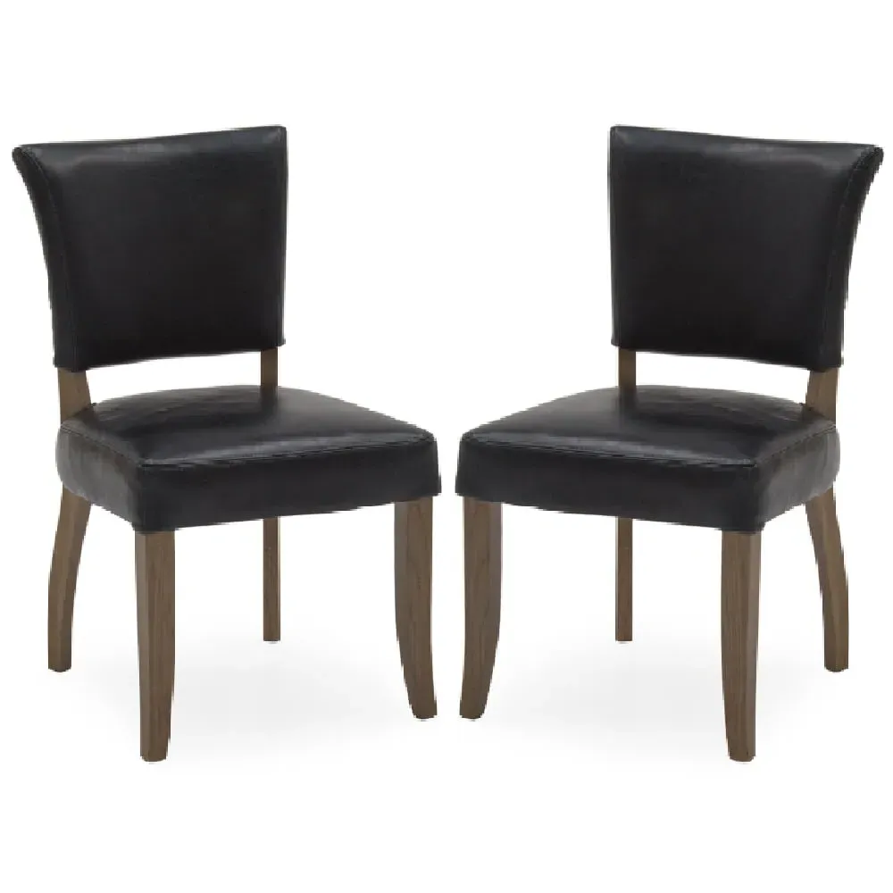 Dukes Dining Chairs - Ink Blue, Leather
