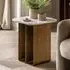 Duluth Round Side Table with Gold Base - White, Marble