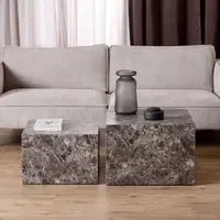 Duluth Square Nesting Coffee Tables - Light Brown, Wood