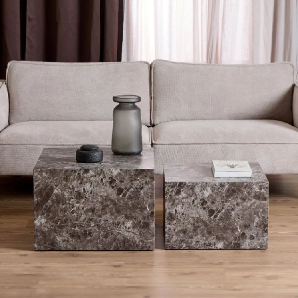 Duluth Square Nesting Coffee Tables - Light Brown, Wood